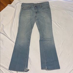7 for all mankind light wash bootcut jeans